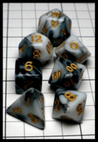 Dice : Dice - Dice Sets - Handan Black and White Swirl with Gold Numbers Mini Set - Amazon 2023
